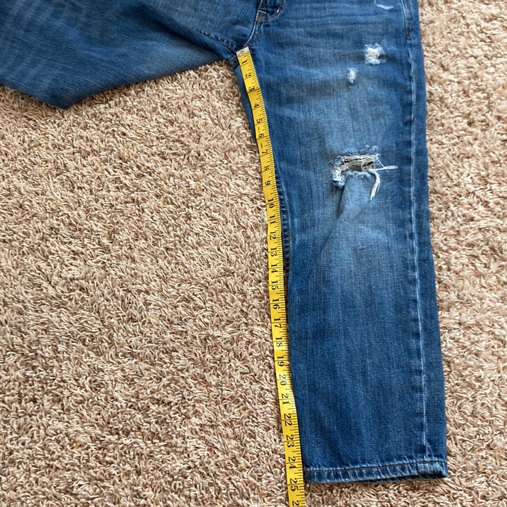 American eagle boyfriend 100% cotton distressed   straight leg jeans sz 6 GUC - Picture 7 of 8